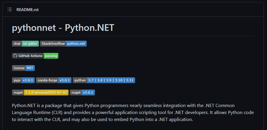 Snippet from Pythonnet repository